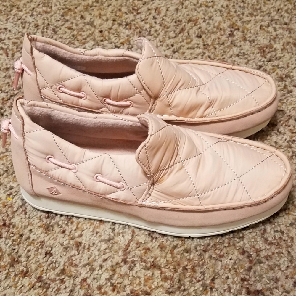 Sperry Women's Pink Quilted Slip-On Shoes 7.5